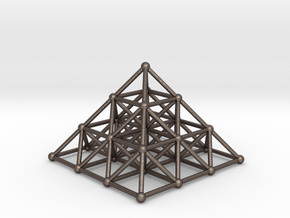 Pyramid Matrix - 3x3 Grid in Polished Bronzed Silver Steel