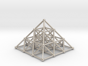 Pyramid Matrix - 3x3 Grid in Rhodium Plated Brass