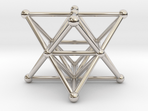 Merkaba - Star tetrahedron in Rhodium Plated Brass