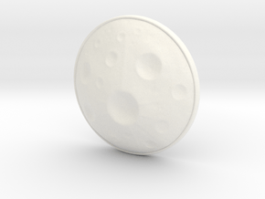 Moon Earring in White Processed Versatile Plastic