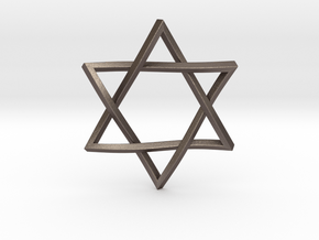 Penrose Star of David 1" in Polished Bronzed Silver Steel