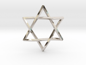 Penrose Star of David 1" in Rhodium Plated Brass