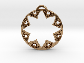 Flower Circle Pendant in Polished Brass