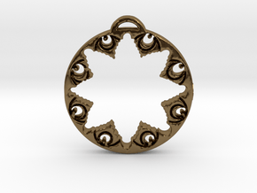 Flower Circle Pendant in Polished Bronze