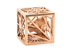 Origami Cubed Bases in 14k Rose Gold Plated Brass