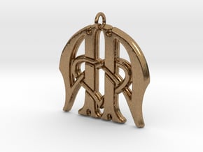 Monogram Initials AA.3 Cipher in Natural Brass