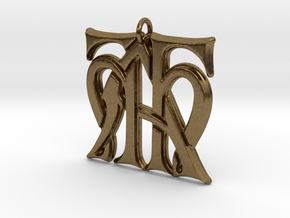 Monogram Initials HHA Cipher in Natural Bronze