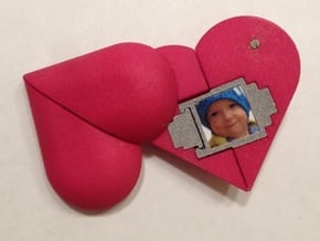 Heart Amulet Small - Outer Part 2 Left in Pink Processed Versatile Plastic