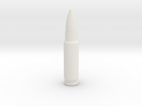 5.7x28mm cartridge replica in White Natural Versatile Plastic