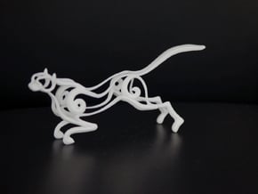 Cheetah in White Natural Versatile Plastic