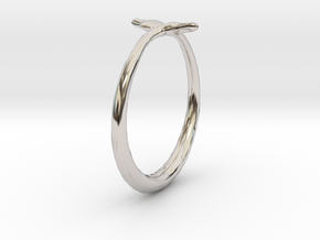 Cygnus Olor Swan Ring 6 in Platinum