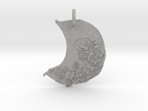 Floral Waxing Crescent Moon by Gabrielle in Aluminum