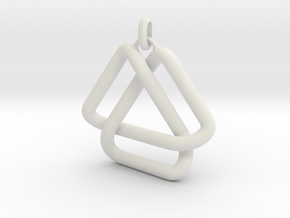 Escher Knot Pendant in White Natural Versatile Plastic
