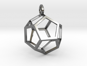 Dodecahedron Pendant in Polished Silver