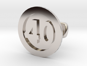 Cufflink 40 in Rhodium Plated Brass