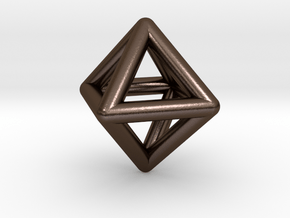 0595 Octahedron E (a=10mm) #001 in Polished Bronze Steel