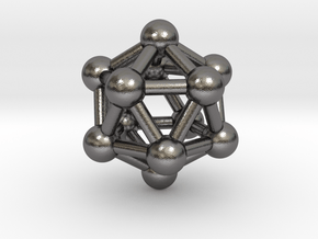 0603 Icosahedron V&E (a=10mm) #003 in Polished Nickel Steel