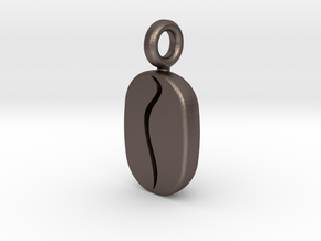 Coffee Bean Pendant in Polished Bronzed Silver Steel