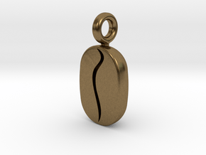 Coffee Bean Pendant in Natural Bronze