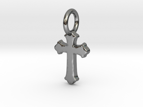 cross pendant in Fine Detail Polished Silver