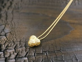 Small Pendant "Little Globes" in Polished Gold Steel