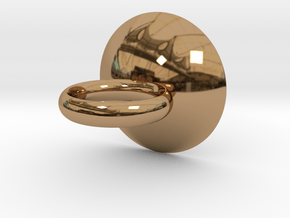 Ring for a Pearl with bowls in Polished Brass