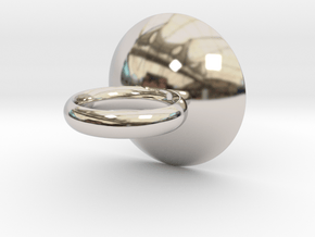 Ring for a Pearl with bowls in Rhodium Plated Brass