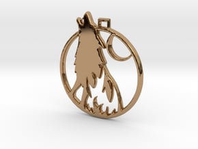 Wolf Pendant in Polished Brass