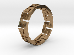Track Ring in Natural Brass