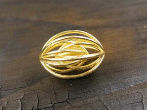 Navette Pendant Large in 14k Gold Plated Brass