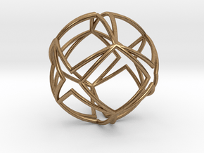 0588 Star Ball (Cube with Four-Point Stars) 5 cm in Natural Brass