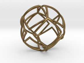 0588 Star Ball (Cube with Four-Point Stars) 5 cm in Natural Bronze