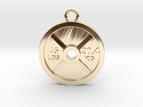 45 lb Weight Plate Pendant in 14K Yellow Gold
