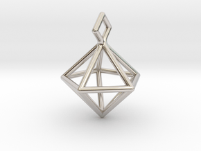 Geometric Necklace #S in Rhodium Plated Brass