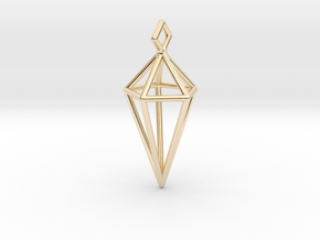 Geometric Necklace #L in 14k Gold Plated Brass