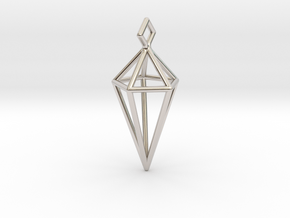 Geometric Necklace #L in Rhodium Plated Brass