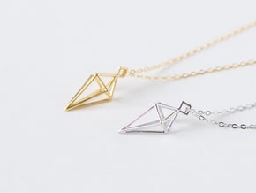 Geometric Necklace #L in Polished Silver