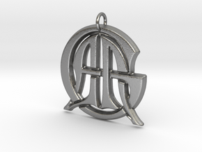 Monogram Initials AAG Cipher in Natural Silver