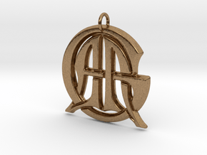 Monogram Initials AAG Cipher in Natural Brass