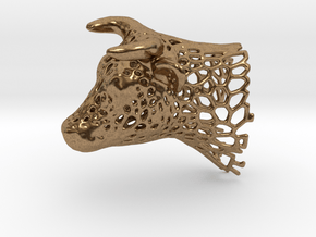 Voronoi Cow's Head in Natural Brass