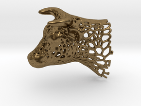 Voronoi Cow's Head in Natural Bronze
