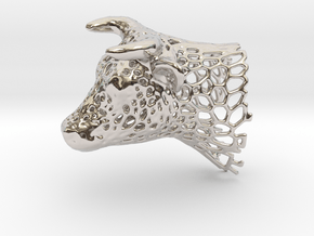 Voronoi Cow's Head in Platinum