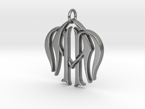 Cipher Initials NNA Pendant  in Natural Silver