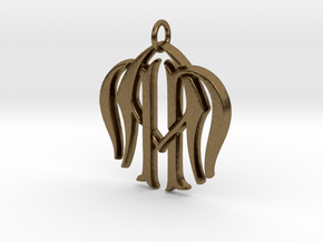Cipher Initials NNA Pendant  in Natural Bronze