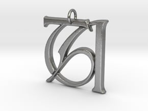 Cipher Initials TA Pendant  in Natural Silver