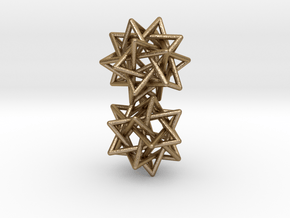 5 tetrahedron earrings in Polished Gold Steel