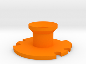 1.14" Crystal Chamber Round Base V1 in Orange Processed Versatile Plastic