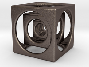 Cube in a Cube 1.5" in Polished Bronzed Silver Steel