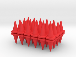 48 Traffic Cones, Tall, 1/64 in Red Processed Versatile Plastic