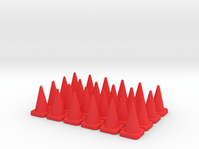 24 Tall Traffic Cones in Red Processed Versatile Plastic: 1:64 - S